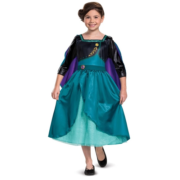 New size 4-6X Queen Anna Disney Frozen 2 Halloween costume with tiara crown - Picture 1 of 10